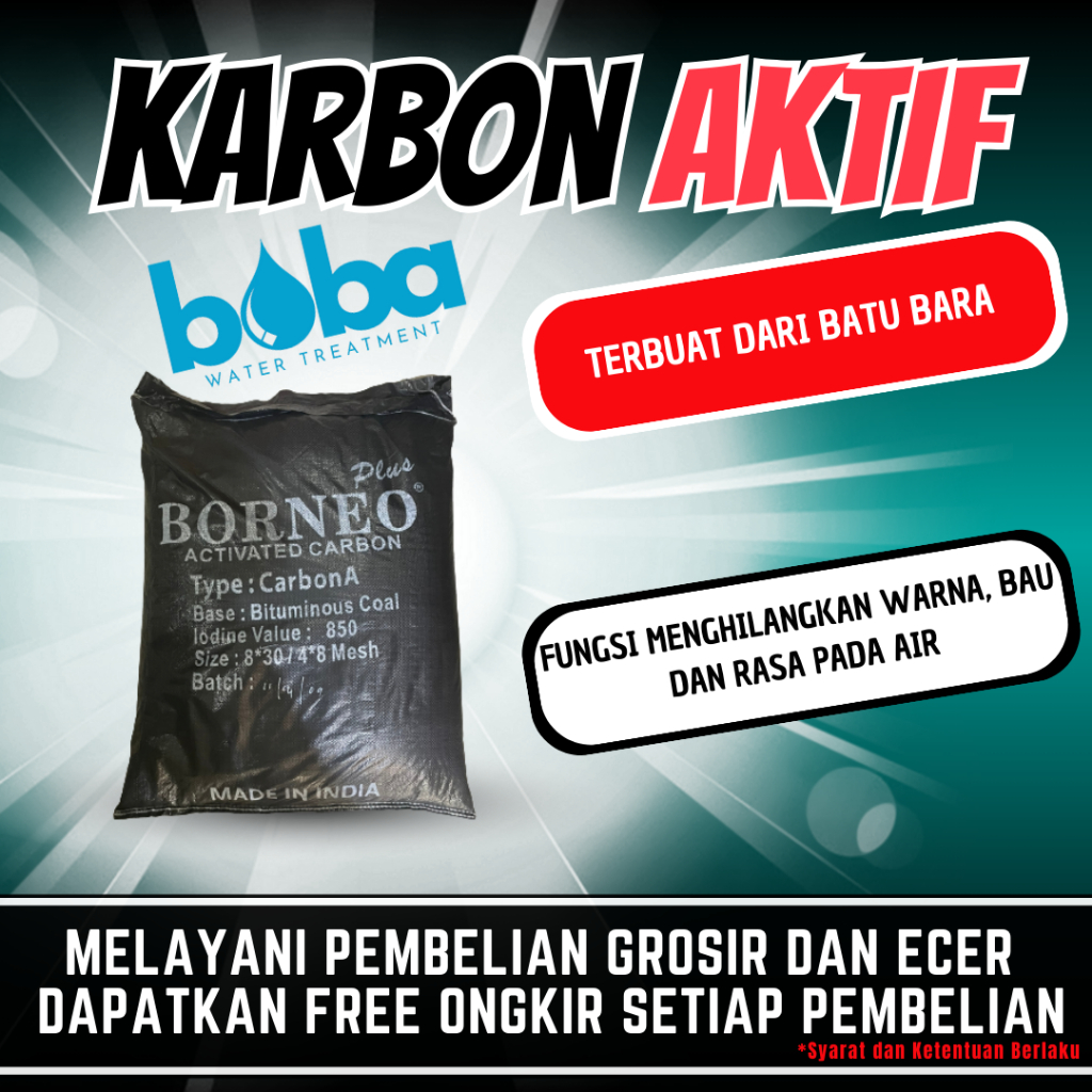 Karbon Aktif Borneo Plus 25Kg / Karbon Filter Air