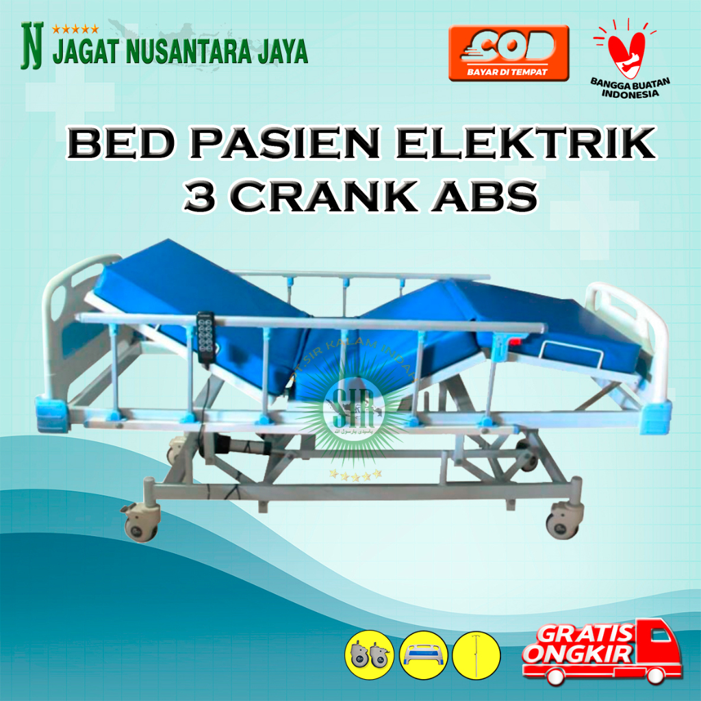 BED PASIEN 3 CRANK ABS ELEKTRIK | BED PASIEN ELEKTRIK | RANJANG PASIEN ELEKTRIK | BED PASIEN 3 ENGKO