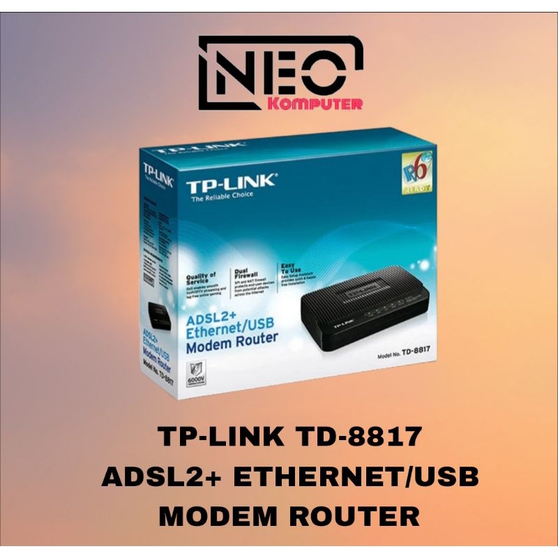 TP-LINK TD-8817 ADSL2+ ETHERNET/USB MODEM ROUTER