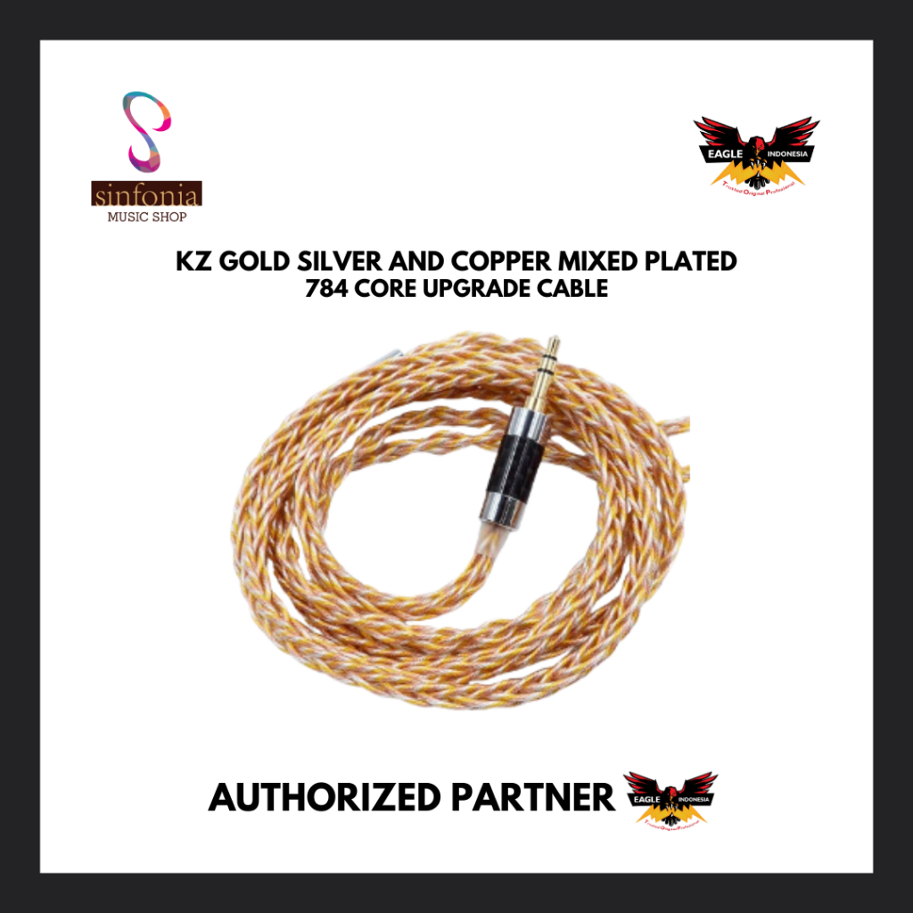 KZ GOLD SILVER AND COPPER MIXED PLATED 784 Core UPGRADE CABLE