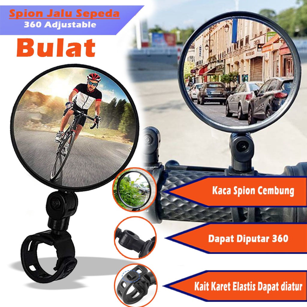 Kaca Spion Sepeda Universal Mirror Bike Fleksibel Gunung -  Spion Jalu Sepeda - Kaca Spion Cembung K