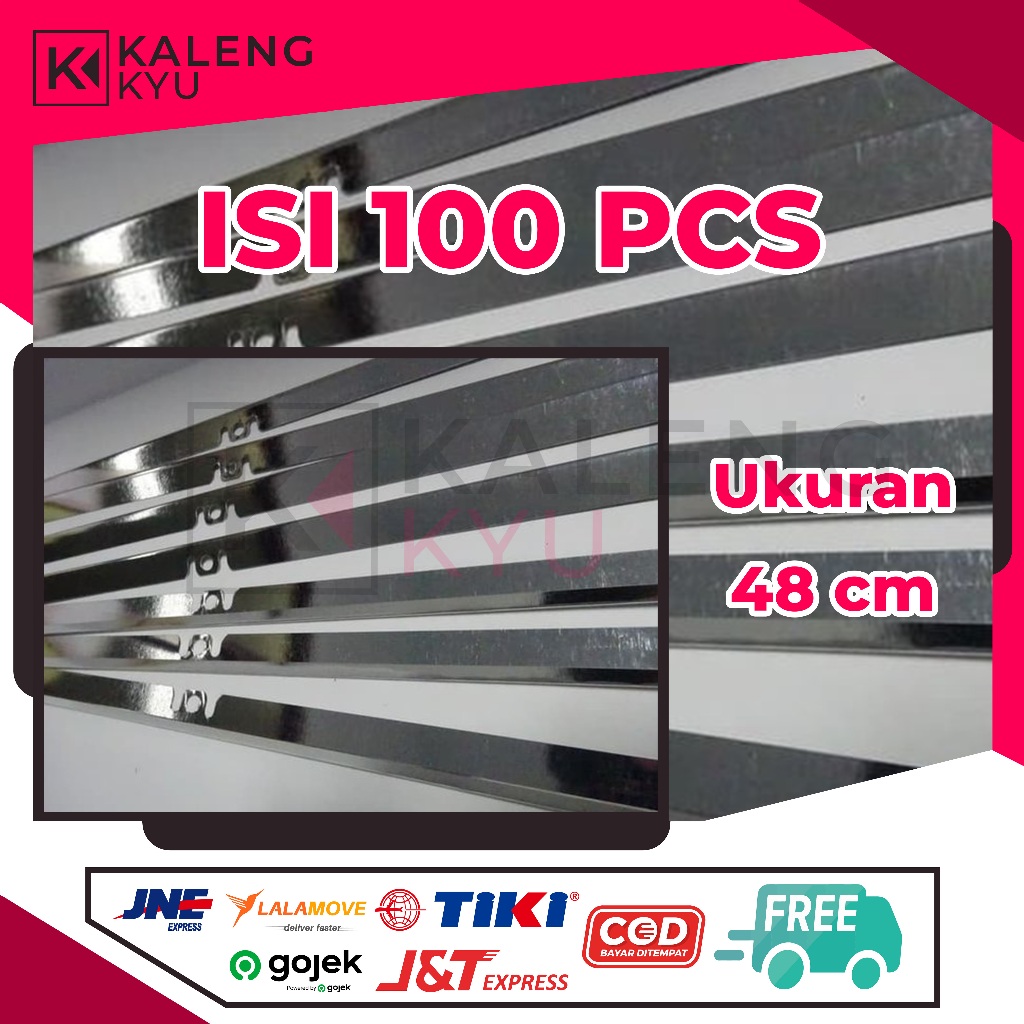 

KLEM KALENDER UKURAN 48cm / ISI 100 PCS / SENG KLEM / KLEP / KALENG PENJEPIT KALENDER