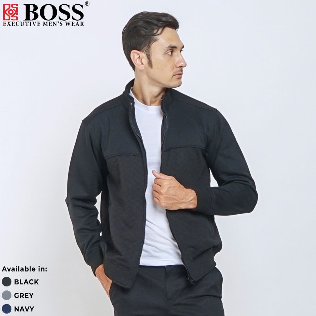 BOSS Jaket Ottoman Diamond Knit Comfy Premium Fit CMB