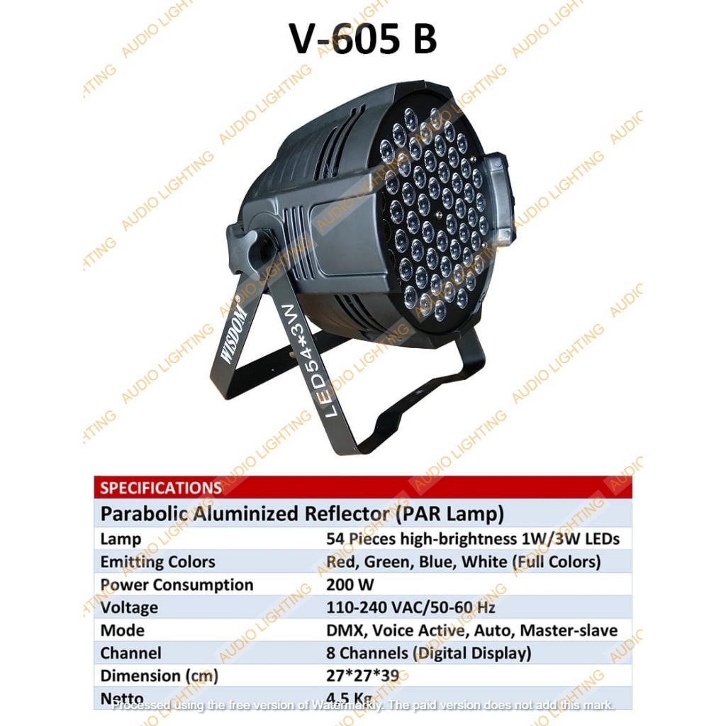 Lampu Parled 54x3 watt Murni Wisdom