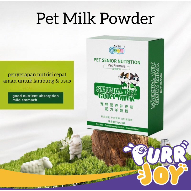 PURRJOY CHZK Pet Goat Milk Formula Powder / Susu Bubuk Formula Anjing Kucing / Susu Bubuk Bayi Anjin