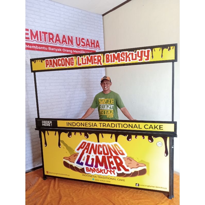 BOOTH PORTABLE LIPAT UKURAN 2 METER COCOK UNTUK BERJUALAN MAKANAN DAN MINUMAN