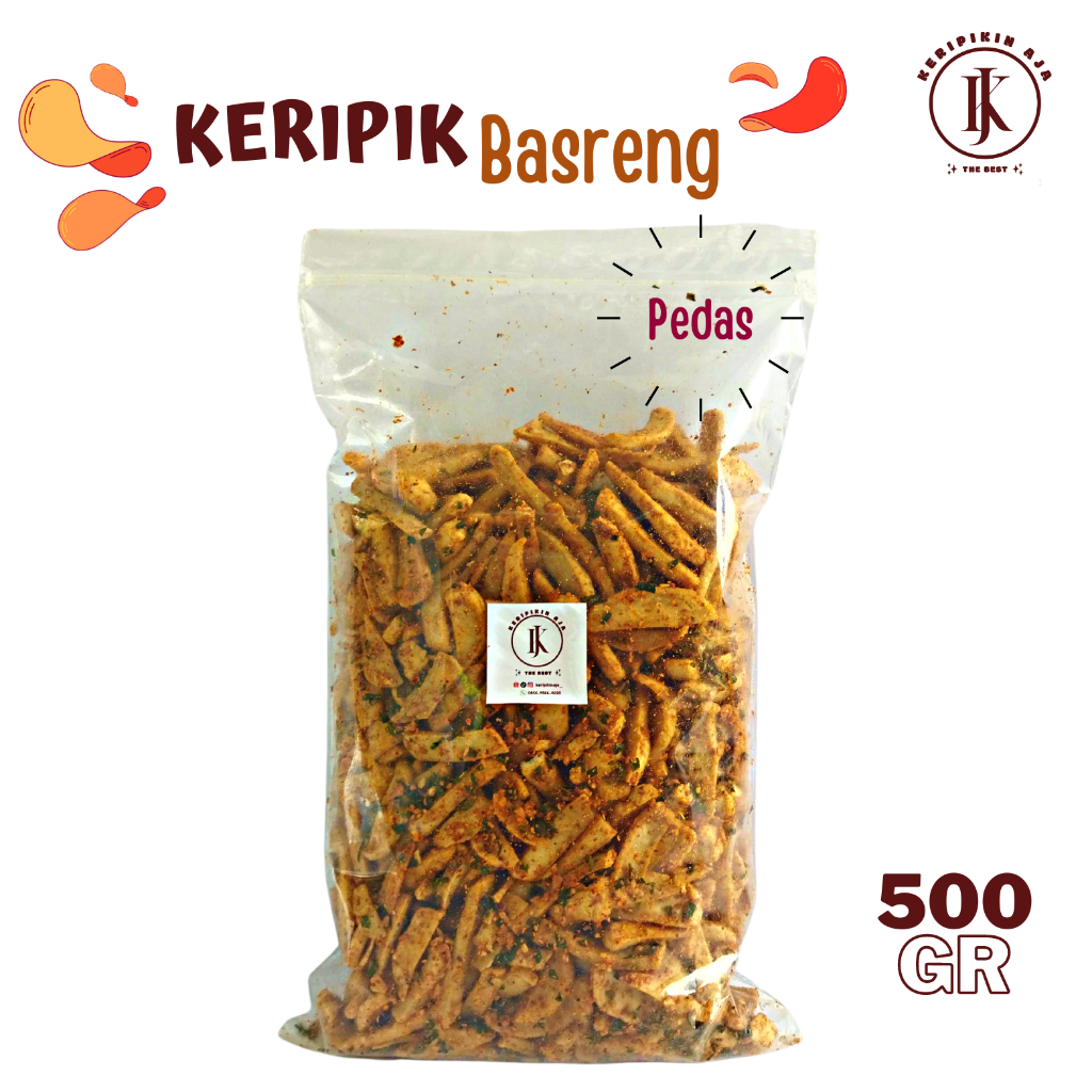 

Keripik BASRENG Super Crispy PEDAS isi 500gr BASRENG DAUN JERUK