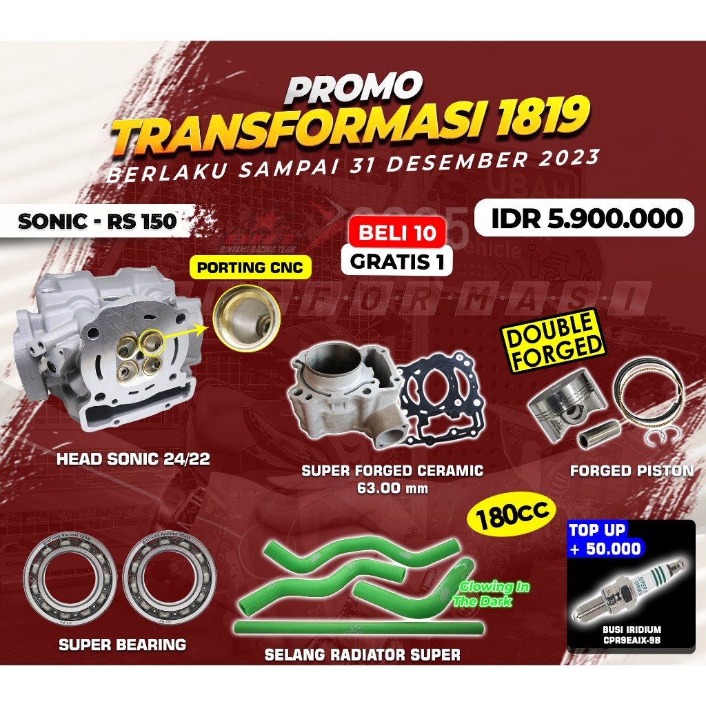 PAKET BORE UP SONIC - RS 150 | BRT