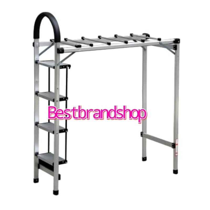 FIXSTEP TANGGA LIPAT ALUMINIUM 2IN1 4 STEP 1.5M LADDER ALU DRYING RACK