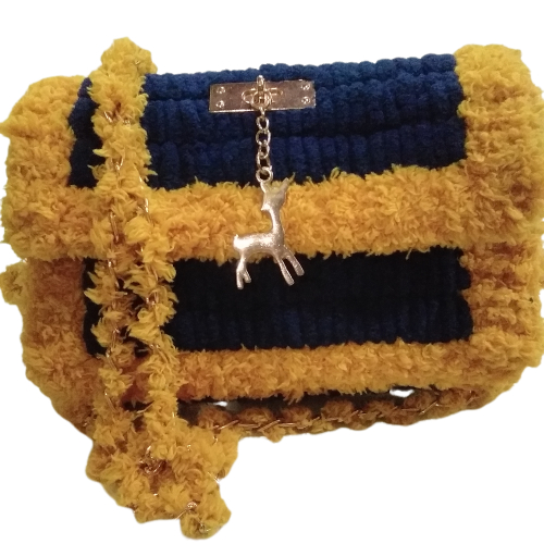 Tas Slingbag Clutchbag Plastik Canvas Rajut Handmade / Tas Kanvas Plastik Selempang Wanita