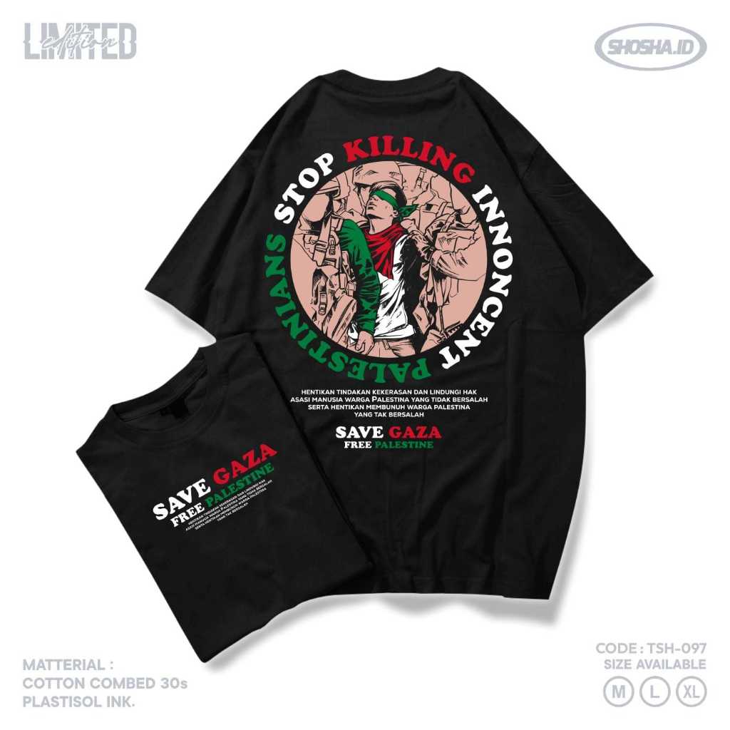 Kaos Distro Free Palestina Terbaru Tshirt Pria Palestina
