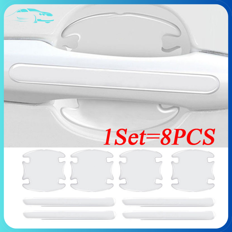 8PCS Stiker Pelindung Handle Mobil Transparan Pelindung Handle Pintu Mobil Stiker Gagang Pintu Mobil