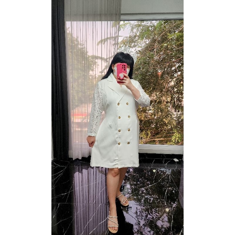 Blazer Dress Tangan Renda