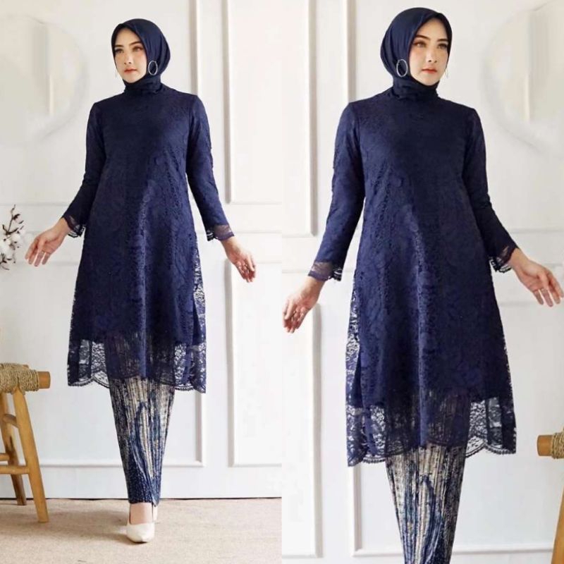 SETELAN KEBAYA TUNIK BRUKAT - KEBAYA PESTA MODERN - KEBAYA MODERN - KEBAYA KONDANGAN - KEBAYA TUNIK 