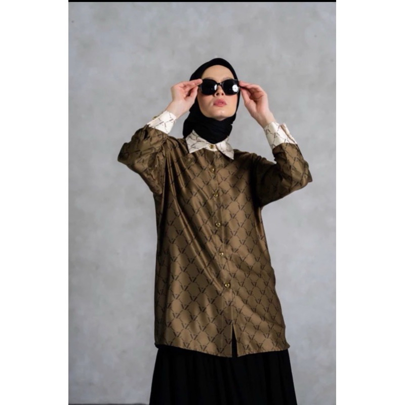 Vivi Zubedi Monogram Two Tone Top