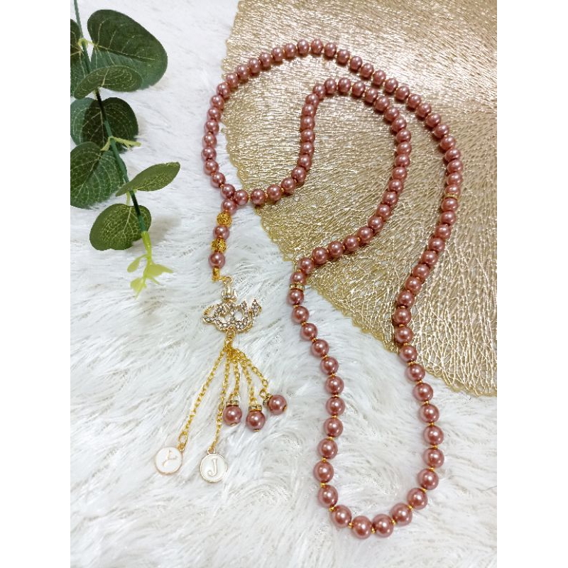 TASBIH MUTIARA 99 BUTIR CANTIK + INISIAL/NAMA
