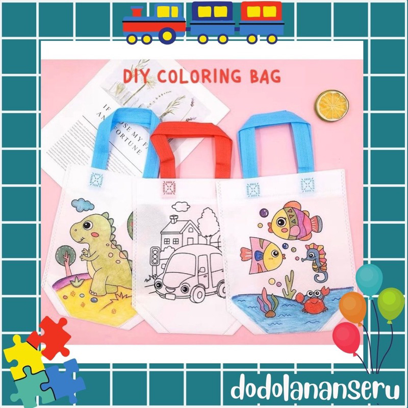 

DDS - Coloring Bag Painting Tas Spunbond 2 Sisi Mewarnai Edukasi Prakarya Kreatif