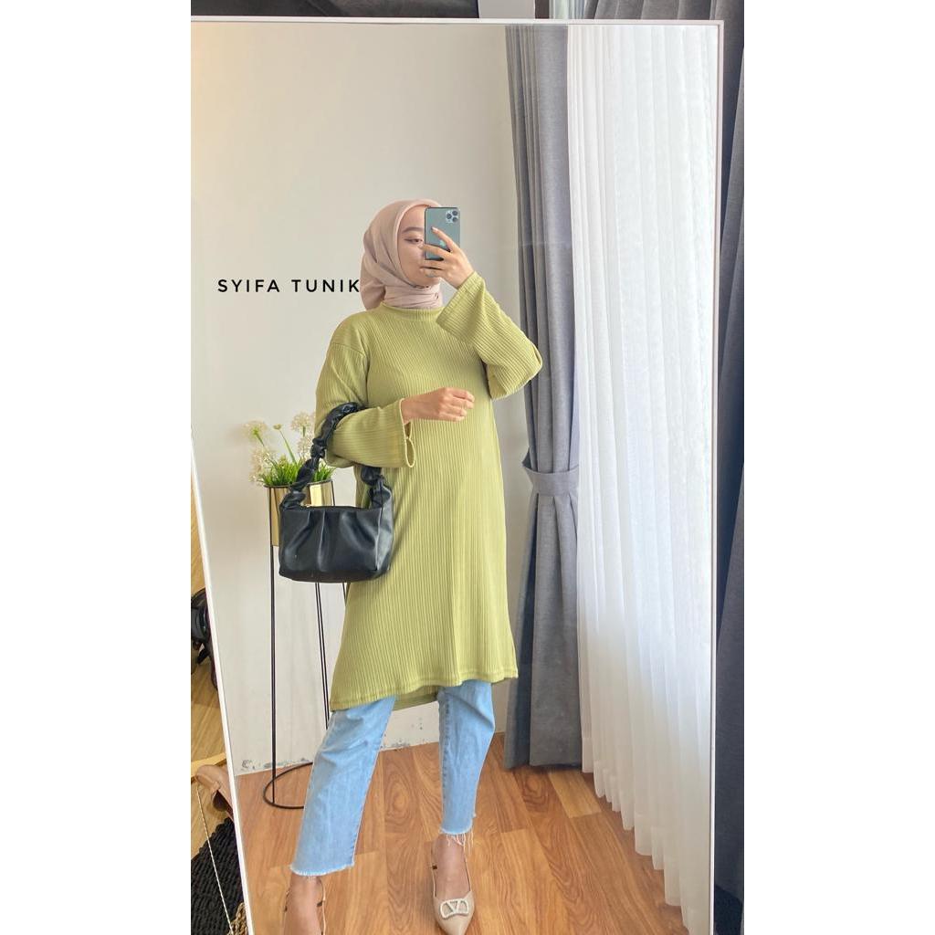tunik knit/tunik polos knit/tunik kekinian