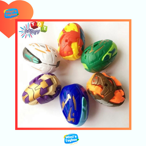 Mimi's Toybox Mainan DIY Telur Dino Deformasi Simulasi Telur Naga Transformasi Dinosaurus Robot Mega