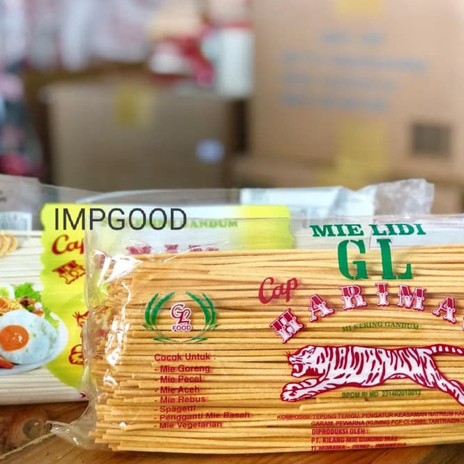 

TERMURAH Mie lidi / mie gomak GL Cap Harimau KUNING - PUTIH 1KG HALAL (BUBBLE)
