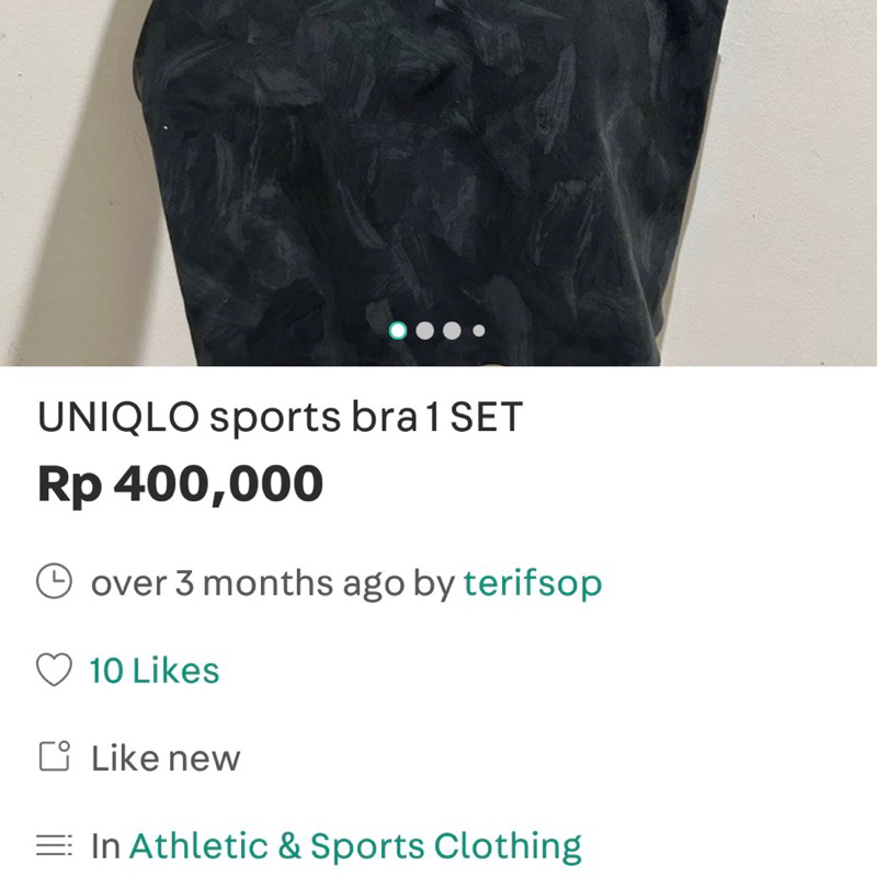 preloved unqlo sport bra