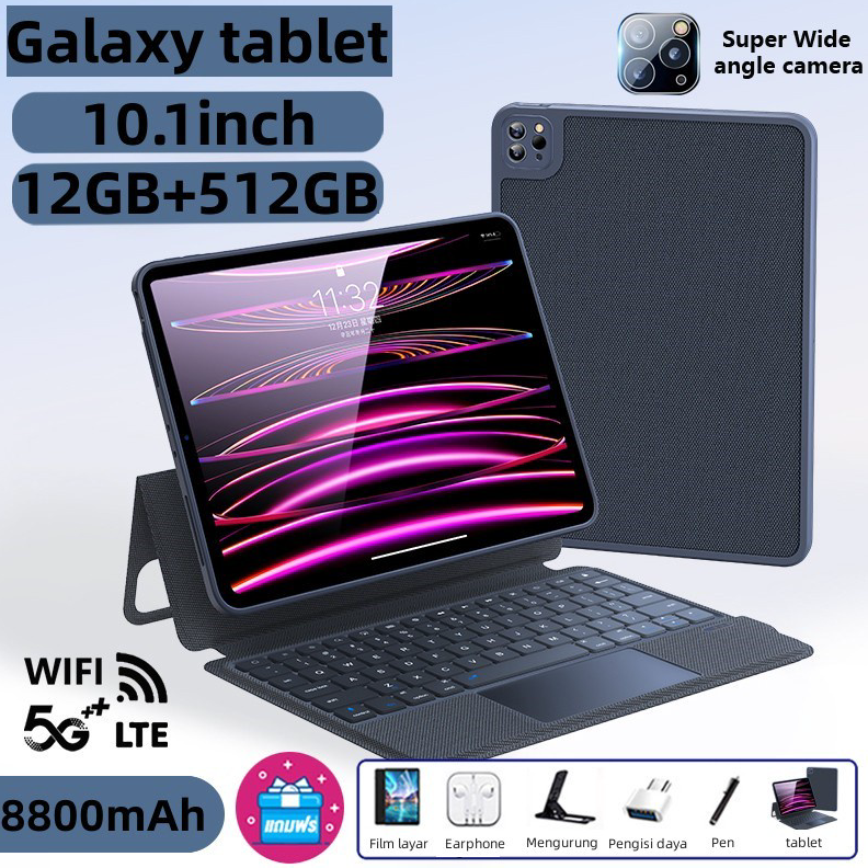 Super Promo▲(Baru dalam stok) Tablet PC Asli Baru Galaxy Tab S11 12GB+512GB Tablet Android 10.1inch Layar Full Screen Layar Besar Wifi 5G Dual SIM Tablet