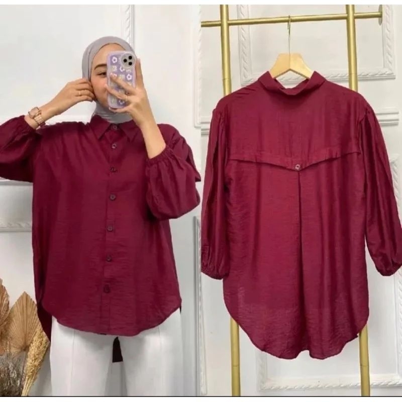 Laura Blouse Kemeja polo linen