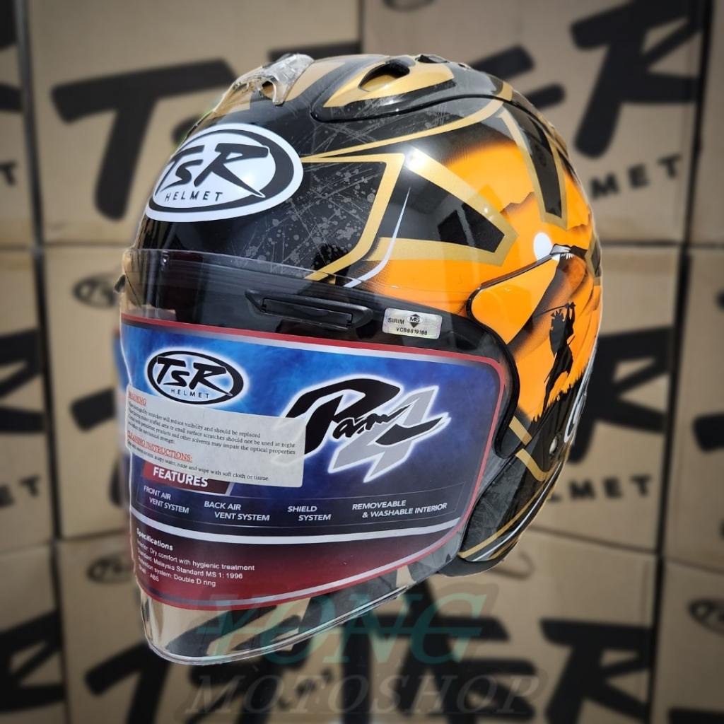 Helm TSR Ram 4 Pedrosa Samurai Gold Original Half Face TSR Helmet Ram4