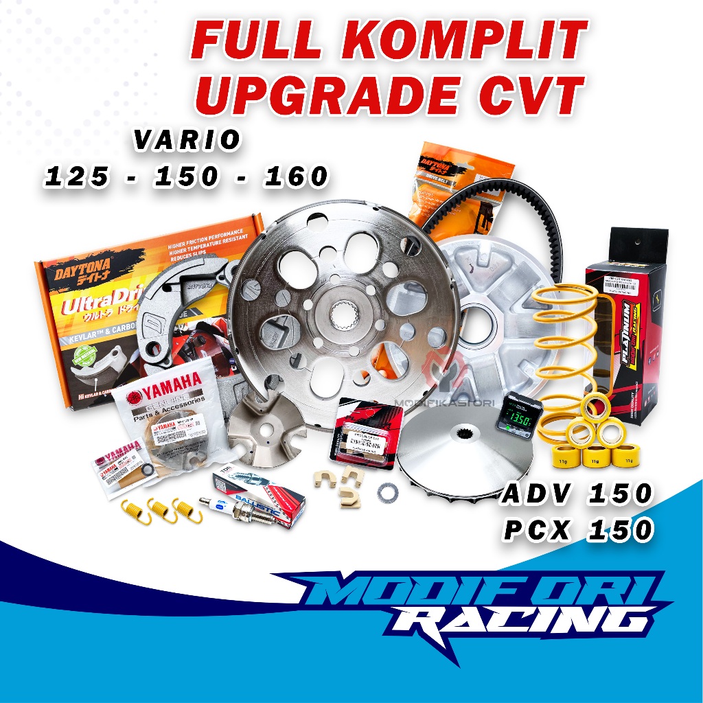 PAKET KOMPLIT Kirian CVT Honda VARIO 125-150/PCX Modifikasi Ori Upgrade CVT Racing vario