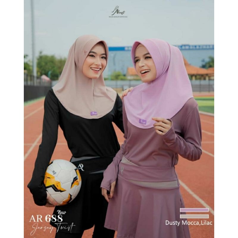 Hijab Ar Rafi terbaru ✔️ jilbab ArRafi AR 688 kerudung olahraga instan bergo wanita muslimah remaja 