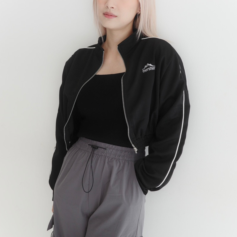 BELLA Jacket Biker Crop Top Korean Fashion Import