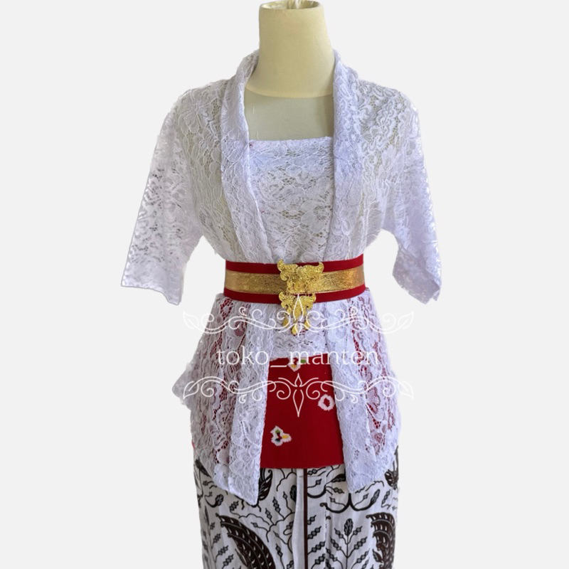 KEBAYA WISUDA BROKAT / KEBAYA BALI PUTIH / SET KEBAYA WISUDA