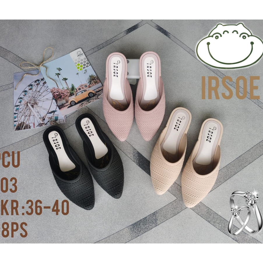 Best Seller IR-603 Sandal Selop Karet Wanita / Sepatu Selop Wanita Merek Irsoe Ukuran 36-40.