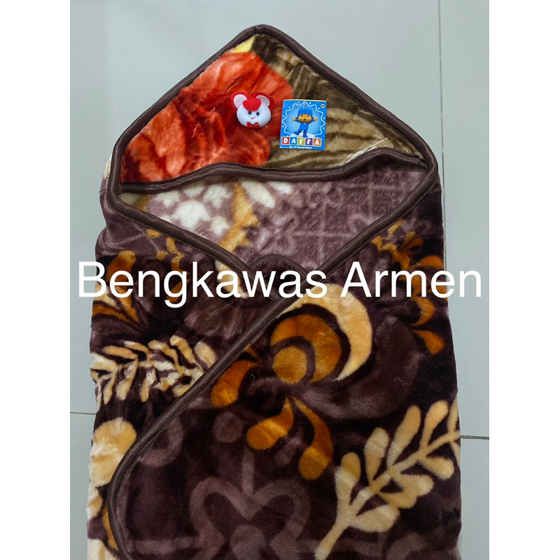 Cuci Gudang  [1 Pcs] Daffa By DSeventeen - Selimut Bayi Bulu Tebal Adem Selimut Bayi Topi Selimut