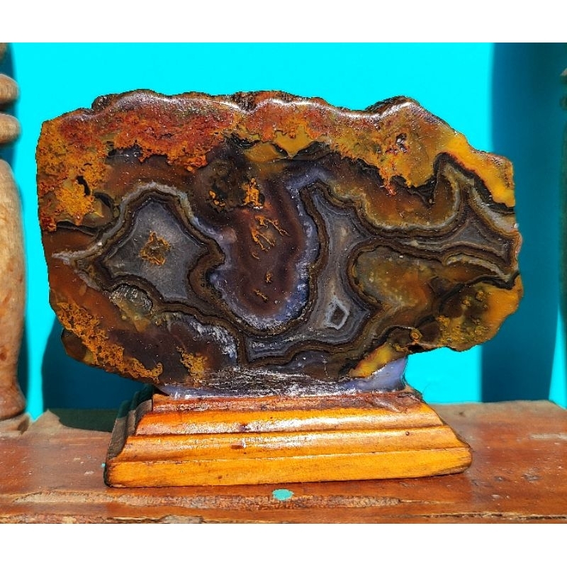 Pajangan Batu Unik Langka Motif Kaligrafi Lafadz & Motif Keris