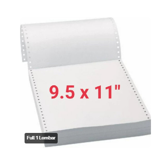 

Kertas Continuous Form JNS - 9 1/2 x 11" - 4 Ply (K4) - Full 1 Lembar
