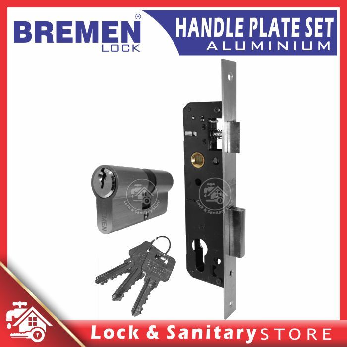 Body Kunci Aluminium Mortise Lock Bremen + Cylinder C385 SSS