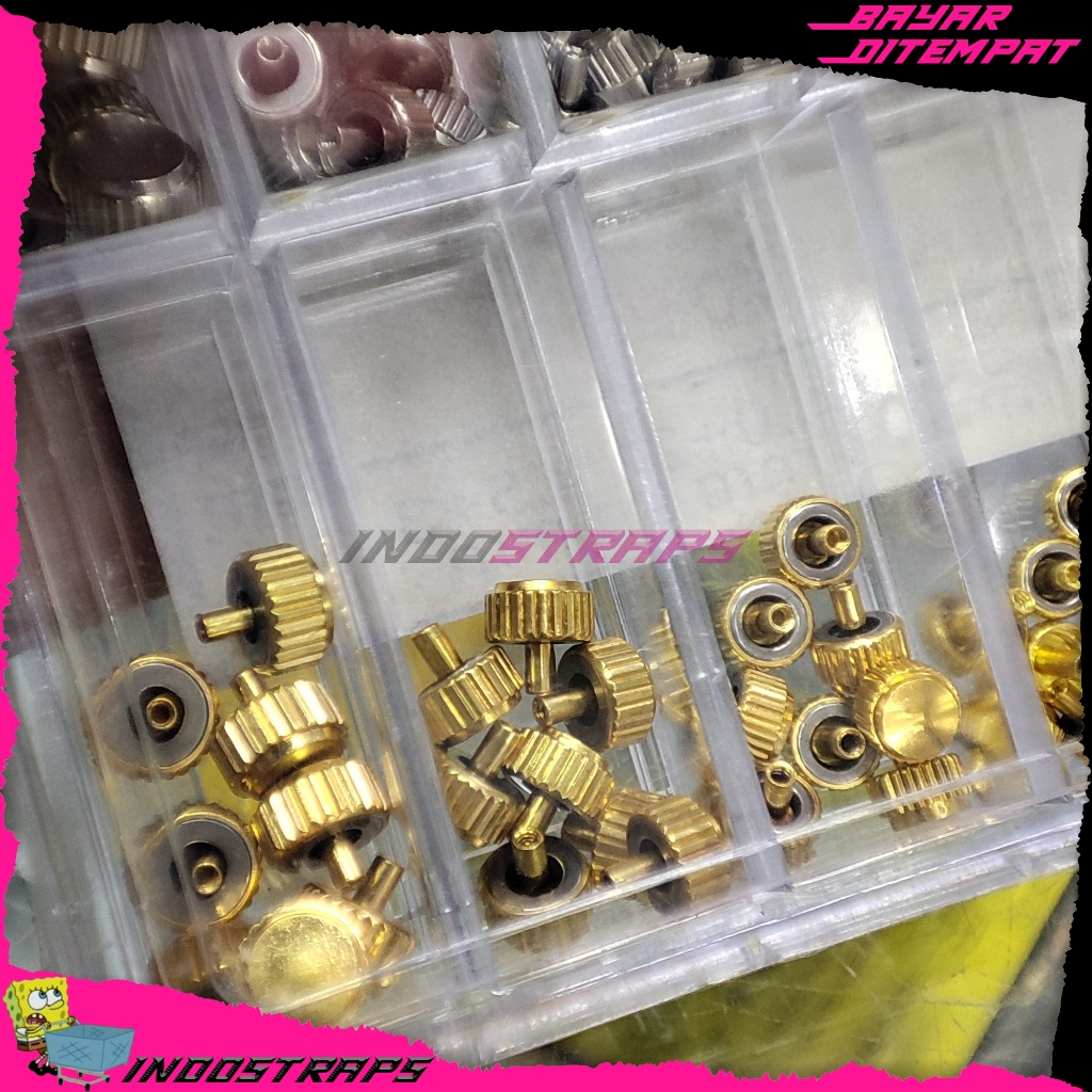 KNOP CROWN JAM TANGAN PAKET LENGKAP 1 BOX  ISI 140 PCS WATERPROOF