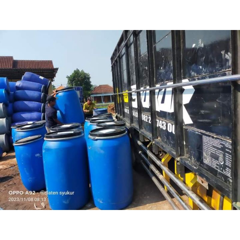 Drum sampah besar/tong bekas tebal murah/drum tong fermentasi pakan ternak/tong biru plastik tebal