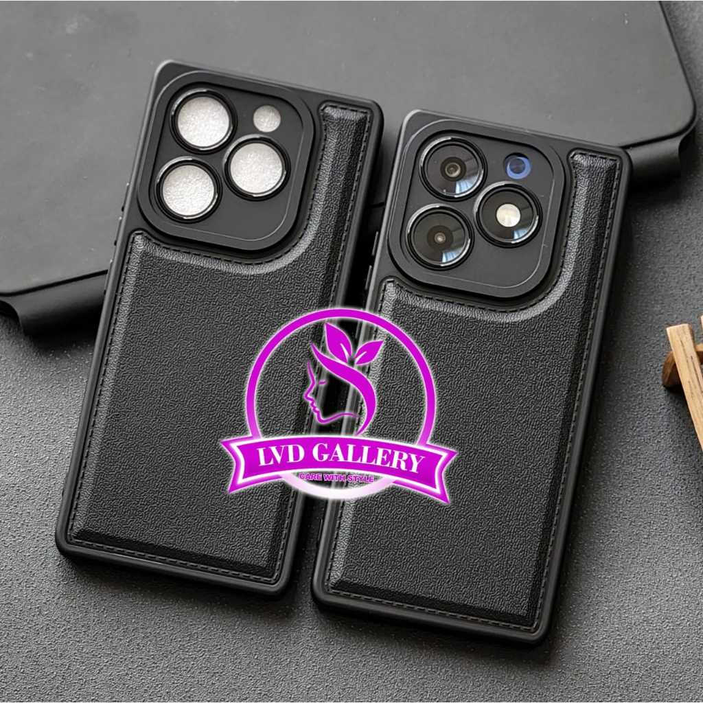 Itel S23 Itel S23 Plus Case Leather Black SoftCase Itel S23 Itel S23 Plus