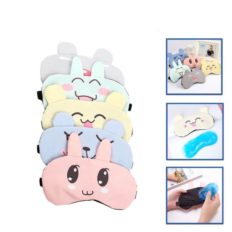 Penutup Mata BTS Ekspresi with Gel Dingin Lembut Masker Tidur Motif Lucu Penutup Mata Ekspresi with 