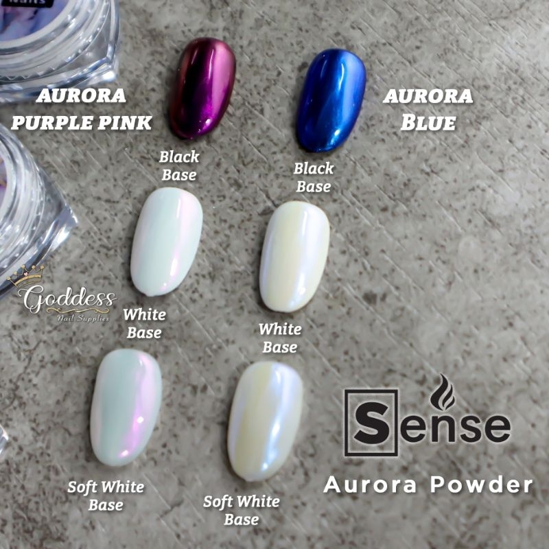 SENSE AURORA CHROME POWDER IN POT SERBUK AURORA NAILART AKSESORIS KUKU