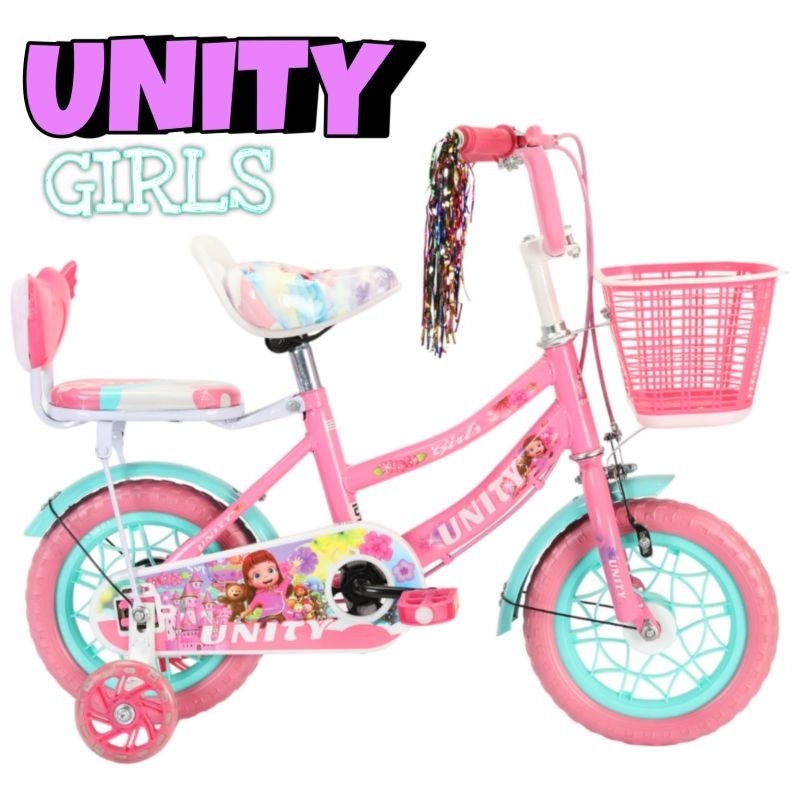 Sepeda Anak Perempuan Mini Unity Girls Bear 12 Ban Eva / Sepeda Murah Anak Cewek / Sepeda Mini  Perempuan / Kado Ulang Tahun Anak Perempuan