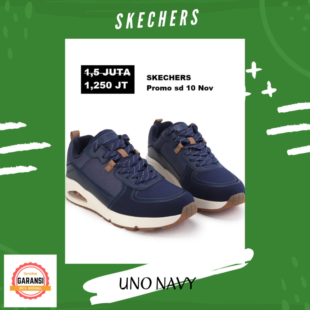Sepatu Skechers men pria SALE sneakers 100% ORIGINAL seri UNO