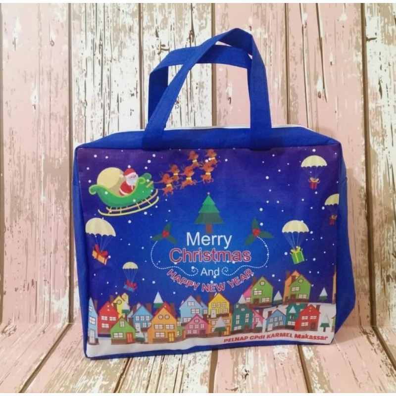 

Tas Natal Resleting, Tas ultah murah, Goodie Bag Merry Christmas