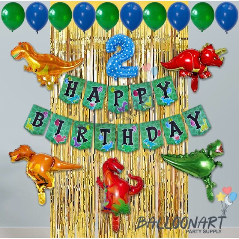 DINOSAURUS SIMPLE DEKORASI/DEKORASI ULTAH ANAK/BALON DINO