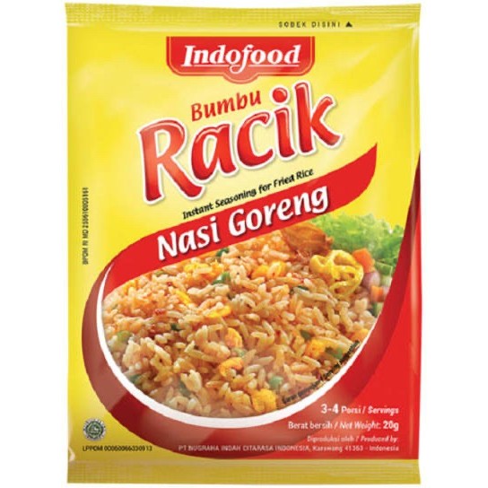 

Indofood Racik Nasi Goreng 20gr (1 Karton isi 200)