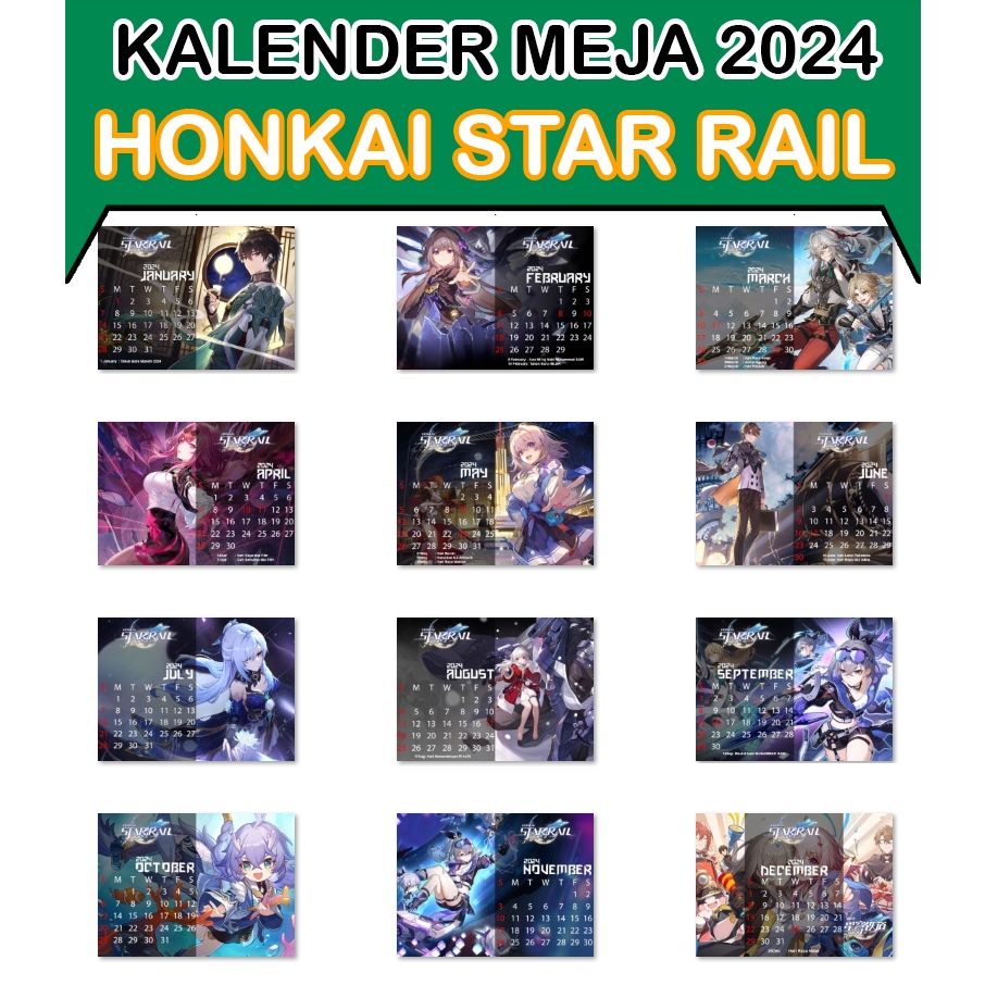 

KALENDER MEJA 2024 Honkai Impact Star Rail (HoYoFest/Merchandise) Limited Edition Ukuran A5