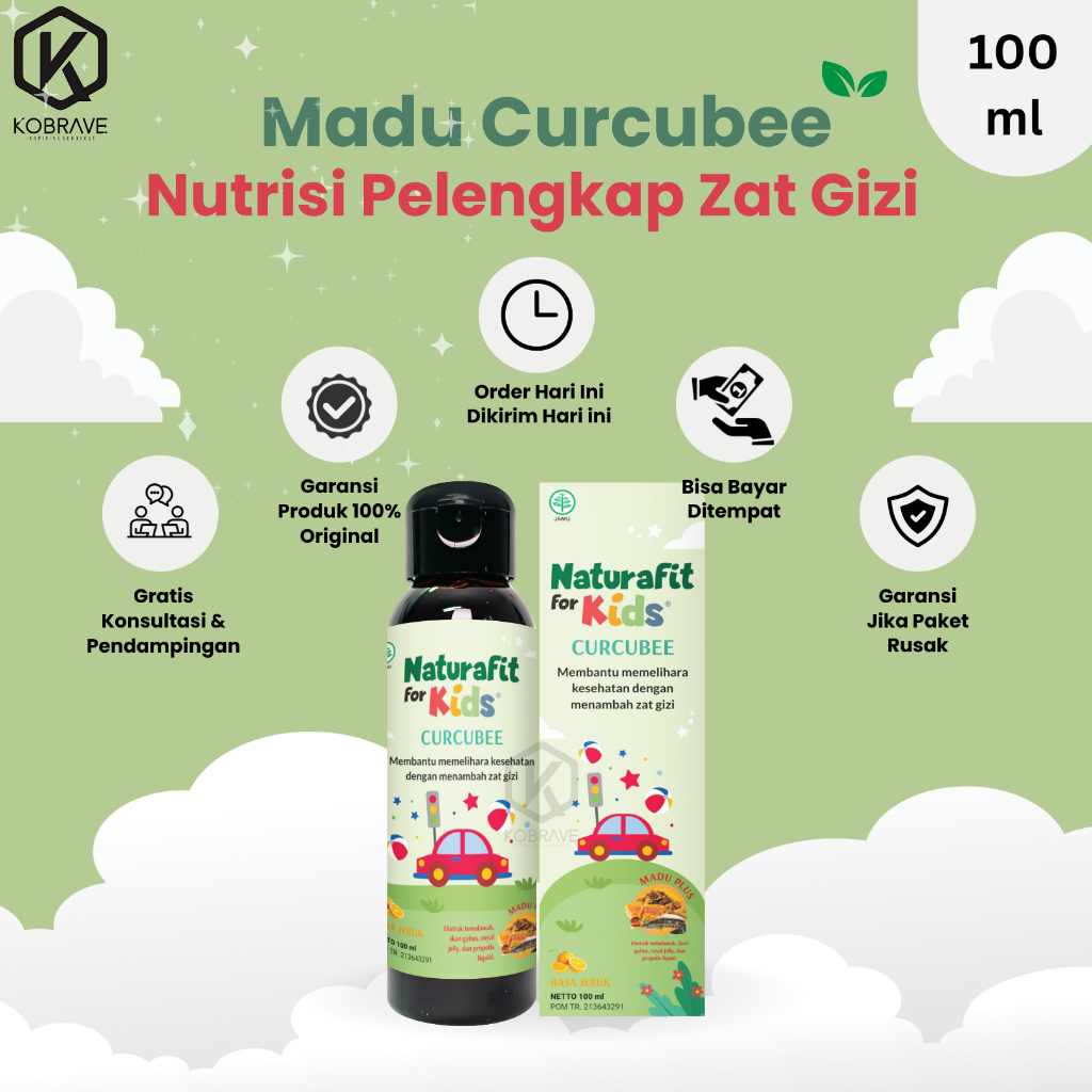 CURCUBEE Madu Ekstrak Ikan Gabus Suplemen Makanan Lengkapi Gizi Anak Cegah Stunting - Naturafit for Kids