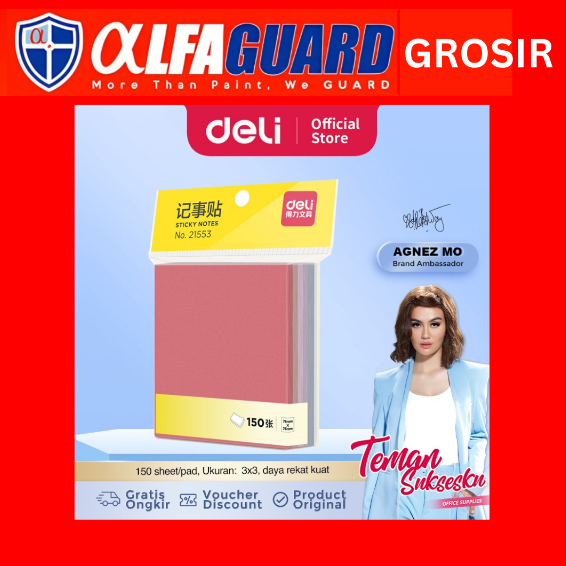 

Deli Sticky Note / Memo Tempel 3x3 150 lembar Kertas 80g 21553